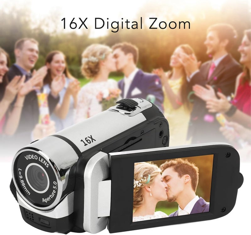 EIMSOAH Vintage Video Camera Camcorder, 16Mp Cam Corder, 1080P Digital Camera, 2.4 Inch Rotatable Screen Camcorder, 16X Zoom HD Video Recorder with Fill Light for Teens Beginner Adult - Image 4